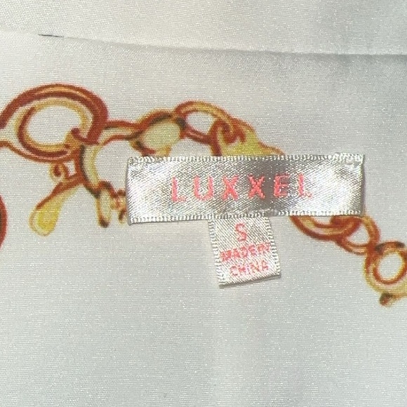 LUXXEL Floral Chain Print Blazer & Shorts Set Belted + High Waist Short Size S - Picture 8 of 9